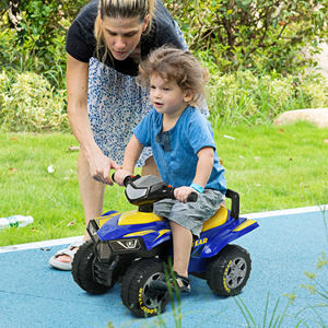 HOMCOM Bicicleta cuádruple de juguete para niños de 18 a 36 meses con licencia GOODYEAR con luces y sonidos realistas, azul y amarillo, 60x31x42 - Product Image 2