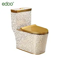 China Toilet Manufacturer Bathroom Closetool Sanitaryware S-trap Wc Color Square 1 Piece Ceramic Toilet Bowl Commode Golden Toilet