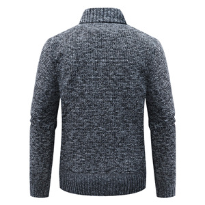 Vestes en tricot chaudes d'hiver pour hommes RUIQUWIN, manches longues, couleur contrastée, vêtements décontractés, col montant, fermeture éclair, cardigan, pulls - Product Image 2
