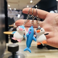Porte-clés de la série Océan de dessin animé, requin, crabe, figurine 3D, pendentif pour sac à dos, ouvre-bouteille, porte-clés, non toxique, durable, écologique