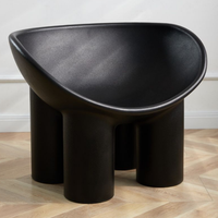 Chaise de salon de style moderne minimaliste, chaise en plastique avec accoudoirs, pieds en forme d'éléphant, chaise ronde à bascule, design de salon