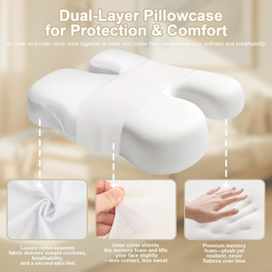 Orthopedic H Shape <b>Nursing</b> Cervical Beauty Pillow Memory Foam Filling Anti Aging Anti Wrinkle Pillow - Product Image 3