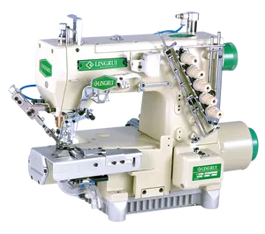 787 -365-UT high speed small cylinder bed 3-needle 5-thread interlock sewing machine with automatic trimmer