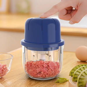 Mini hachoir électrique à ail 350 ml en PP + verre, avec 6 lames, hachoir portable pour légumes, oignons et aliments pour bébés - Product Image 4
