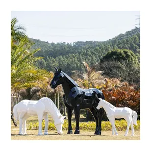 Jingujin Cheap tamanho real fibra de vidro animal cavalo estátua escultura Força fibra de vidro escultura para a arte