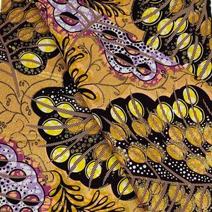 Tissu en Coton Biologique Imprimé Wax Doré Africain Motif Batik 6 Yards <span class=keywords><strong>Pagne</strong></span> Tendance pour Robes <span class=keywords><strong>de</strong></span> Femmes Technique Tissée - Product Image 5