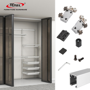 Temax 2026 TM037L Nouvel ensemble <span class=keywords><strong>de</strong></span> roulettes pliantes à cadre en aluminium pour portes coulissantes <span class=keywords><strong>de</strong></span> meubles et armoires - Product Image 1