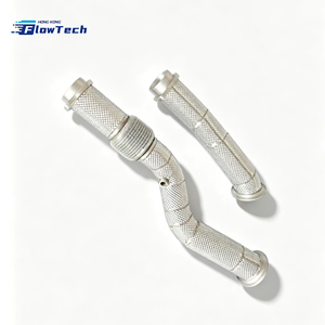 Downpipe FlowTech SS304 de haute qualité avec bouclier thermique pour BMW G80 G82 G87 M3 M4 M2 S58 3.0L Twin Turbo, amélioration de l'échappement de course - Product Image 3