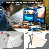 Barra de Luz LED USB Dual para Monitor, CCT Frontal, RGB Trasero, Control Táctil, Anti Luz Azul, Cuidado de la Vista, Lámpara Colgante para Pantalla, Oficina, Juegos