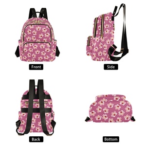 Hawaii Hau Quilted Polyester <b>Backpack</b> Casual College School Bag Waterproof Travel Custom Pink Flower Laptop Women <b>Backpack</b> - Product Image 2