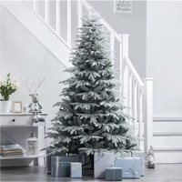 Beflockter Künstlicher Weihnachtsbaum Schneebedeckte Realistische Kiefernnadeln Faltbarer Ständer Innenbereich Feiertagsheim Weihnachtsdekoration