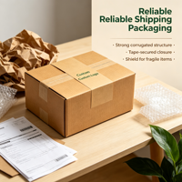 Carton d'expédition en kraft ondulé personnalisé, acceptant les commandes d'échantillons, boîte à fentes recyclable pour l'expédition de produits en vrac