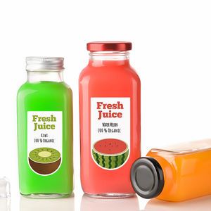 Wholesale 16oz Classic French Shape Glass <strong>Bottle</strong> With Plastic / Metal Cap for Cold Juice <strong>Water</strong> Coffee - Product Image 1