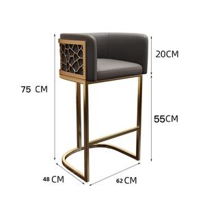 Tabouret haut en fer minimaliste moderne simple et luxueux pour la maison, la salle à manger, la salle de sport, le comptoir, le <span class=keywords><strong>bar</strong></span>, la barre lumineuse, avec dossier, conçu pour le hall - Product Image 2