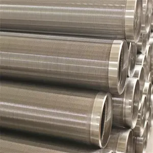 Round Metal Stainless Steel Wedge Wire Well Screen Pipe For Borehole Drilling 2mm Thickness