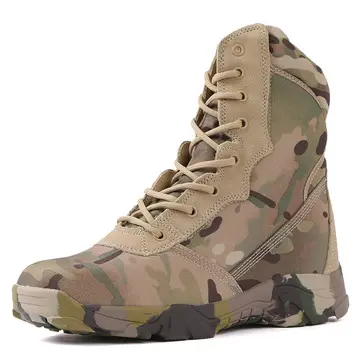 Waterproof Tactical Boots Engineering Safety Workers Shoes Camouflage Puncture-Proof Hiking Shoes