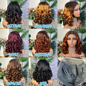 5x5 Lace Front <b>Wig</b> <b>Human</b> Remy Hair Glueless Handwoven Bouncy Curl 16 Inch Natural Color Front Lace <b>Wig</b> - Product Image 6