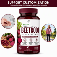 Capsules de Betterave Lyophilisées Purement Naturelles Nutrition OEM ODM Marque Privée Complément Alimentaire Végétalien Norme UE Usine GMP Adulte