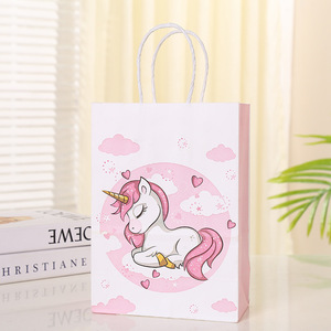 Bolsas de Regalo de Papel con Diseño de Unicornio, para Fiestas de Cumpleaños, Baby Shower, Bolsas de Compras para Niños - Product Image 3