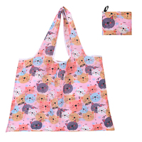 Bolsa de compras plegable con impresión de logotipo personalizado de bajo precio, bolsa de compras reutilizable plegable ecológica