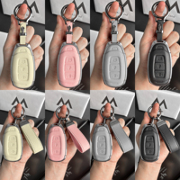 Étui de protection pour clé de voiture en cuir et alliage d'aluminium, compatible avec HYUNDAI