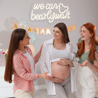 Neonawall Enseigne néon personnalisée OEM ODM, enseigne néon LED « We Can Bearly Wait » pour décoration de Man Cave, salle de jeux, fête, baby shower, mariage