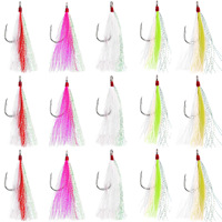 Hameçons de pêche Bucktail Teasers en acier inoxydable et leurres à queue de cerf, montages de leurres Buck Tail Jig pour la pêche au silure et au black-bass
