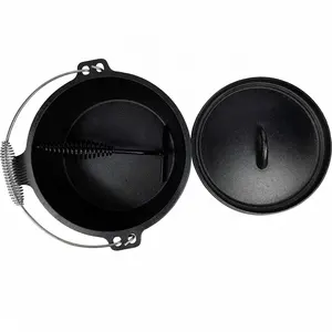 Legless Gietijzeren Combo Fornuis Nederlandse Oven Camping Cooking Pot Set Grote Ketel