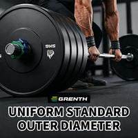 Pelat Beban Bumper Komersial Karet Berwarna untuk Peralatan Latihan Kekuatan Gym OEM NORCHAN CPU