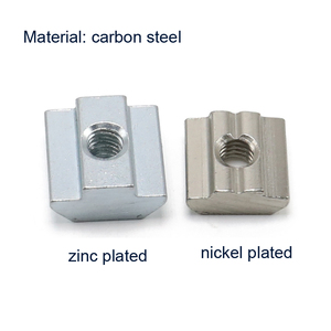 Écrou en T coulissant M6 en acier au carbone nickelé, plat, pour l'industrie lourde, filetage <span class=keywords><strong>à</strong></span> <span class=keywords><strong>gauche</strong></span> - Product Image 2