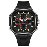 Jam Tangan Pria Mewah Terbaru BINBOND D109 Tali Silikon Quartz Multifungsi Kronograf Bercahaya Reloj 2026