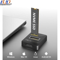 Konektor USB 3.2 Tipe-C 10Gbps ke Stasiun Dock SSD M.2 JMS583 M2 NVMe SSD Enclosure dengan Kabel Data Instalasi Vertikal