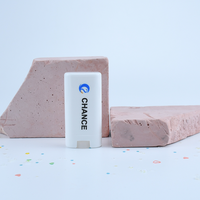 Stick de conditionnement cosmétique vide en plastique à remplissage par le haut, ovale plat, à mécanisme rotatif, 15 ml, pour écran solaire solide et déodorant