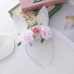 ที่คาดผมเด็ก ลายการ์ตูนน่ารัก หูกระต่าย ดอกไม้ งานแฮนด์เมด พลาสติก สำหรับงานปาร์ตี้เด็ก งานอีสเตอร์ สไตล์การ์ตูน นำเข้าจากเมืองอี้อู - Product Image 3