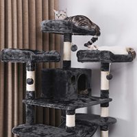 Arbre à chat multi-niveaux noir sur mesure de 49 pouces pour grands chats, modèle 2026
