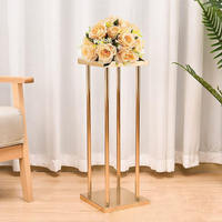 Support de fleurs de mariage de luxe, support rectangulaire en métal doré, centre de table, événement de mariage, fournitures de mariage, décorations pour table de fleurs