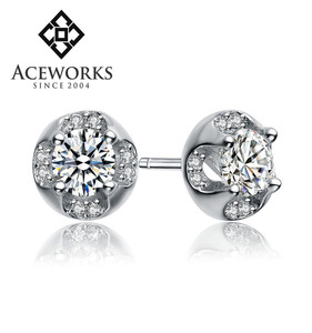 Boucles d'oreilles croix en argent sterling 925 tendance, bijoux uniques en zircon, clous d'oreilles simples - Product Image 2