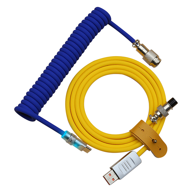 Custom Factory Price Silicone Usb Gaming Mechanical Keyboard Cable Usb Type C Coiled Cable