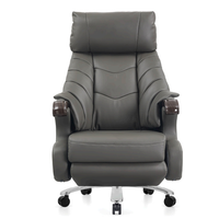 Fauteuil de Direction Électrique Multifonctionnel en Cuir Véritable Sans Solvant, Inclinable et Réglable en Hauteur pour Bureau Moderne