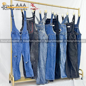 กางเกงยีนส์โอเวอร์ออลมือสองคุณภาพพรีเมียมสำหรับผู้หญิง ยี่ห้อ KungFu KingAAA ผลิตจากโพลีเอสเตอร์/คอตตอน เหมาะสำหรับฤดูร้อน ขายส่งสำหรับร้านค้าปลีก - Product Image 4