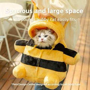 प्यारा पशु प्रिंट पालतू वाहक बैकपैक गर्म शीतकालीन सैटल छोटे कुत्ते बिल्ली के लिए क्रॉसबॉडी स्ट्रैप के साथ - Product Image 5