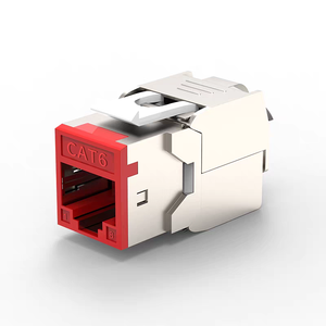 Module réseau <span class=keywords><strong>RJ45</strong></span> Keystone blindé multicolore en alliage de zinc Cat6A Cat7 10G STP 180 degrés sans outil pour panneau de brassage PoE++ - Product Image 3