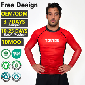 Camisetas de Compresión para <span class=keywords><strong>Hombre</strong></span>, Anti-rozaduras, para Entrenamiento de Jiu Jitsu No Gi, Grappling, Venta al Por Mayor, Marca Tontons Factory - Product Image 1