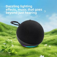Enceinte Bluetooth Alaxe, audio extérieur, mini, portable, forme ronde, sans fil, subwoofer RGB, batterie intégrée, insertion de carte