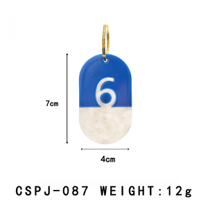 CANYUAN yaratıcı çok renkli oval renk eşleştirme asetat anahtarlık moda dijital anahtarlık özel desen toptan - Product Image 2