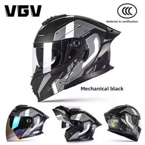 Casco Integral para Motocicleta con Logotipo Personalizado Estándar DOT <span class=keywords><strong>de</strong></span> Material ABS y Cubierta <span class=keywords><strong>de</strong></span> Doble Cara - Product Image 4