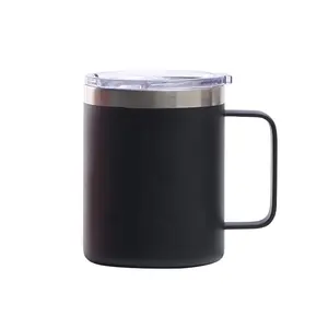 Ide produk baru 12OZ mug baja tahan karat kopi teh logam vakum Tumbler sublimasi logo kustom terisolasi dengan pegangan