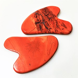 Outil de Massage pour le <span class=keywords><strong>dos</strong></span>, pierre de <span class=keywords><strong>Gua</strong></span> <span class=keywords><strong>Sha</strong></span> naturelle, jaspe rouge, Jade - Product Image 2