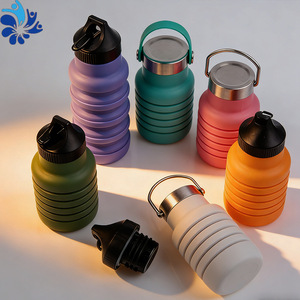 Botella de agua plegable de silicona de 500 ml, ecológica, portátil, para deportes, fitness y uso al aire libre - Product Image 5