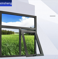 Ventana Abatible de Aluminio con Rotura de Puente Térmico, Resistente al Fuego, al Viento y a la Lluvia, para Edificios Residenciales, Fabricación Personalizada de Fábrica
